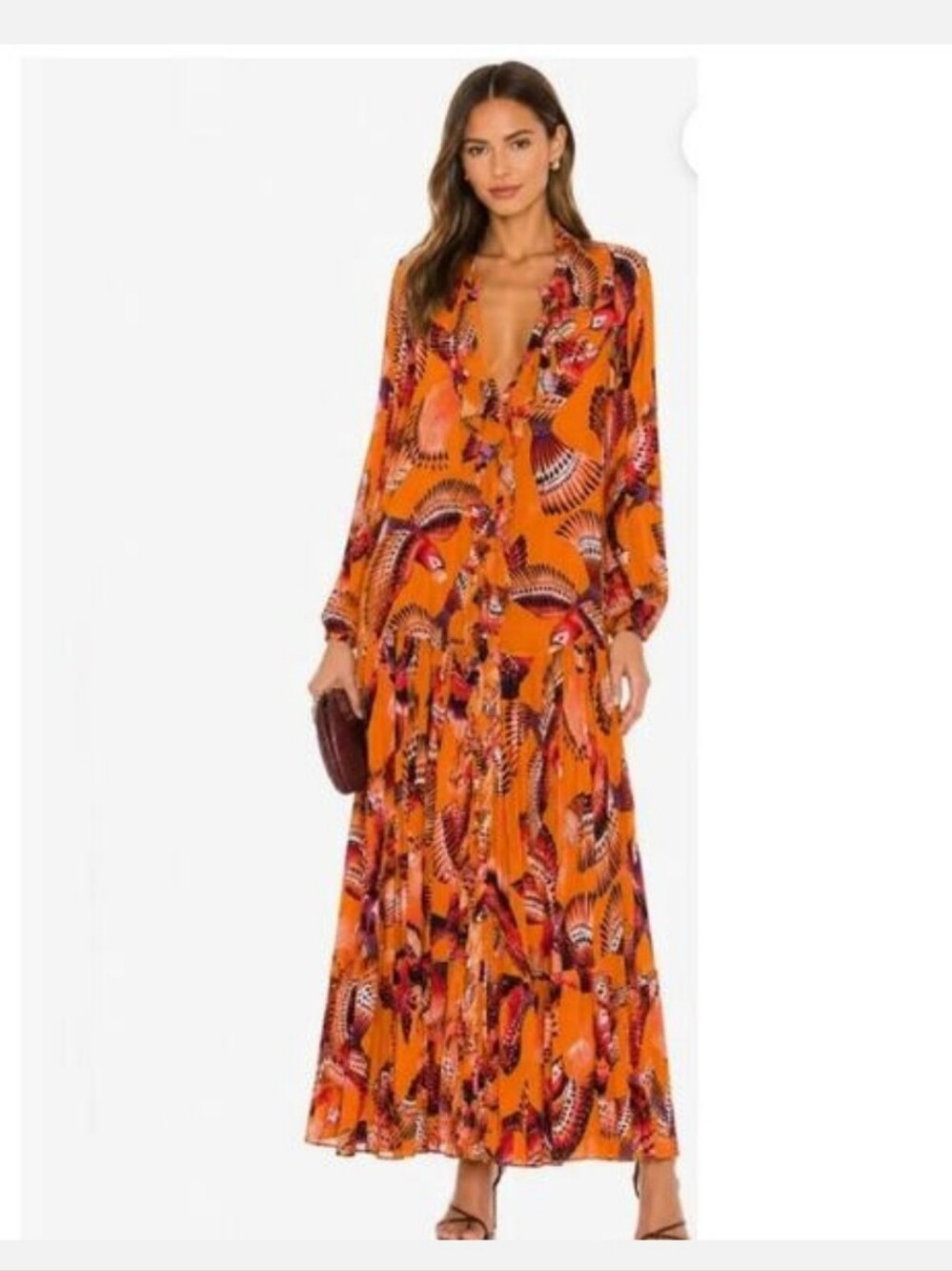 Farm Rio Flying Macaw Maxi Dress Size Large - Picture 2 of 7